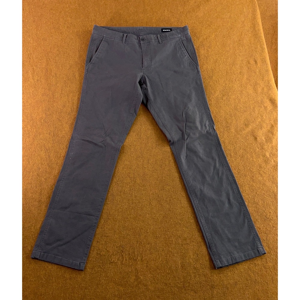 Bonobos Mens 35/34 Gray Stretch Organic Cotton Chino Pants